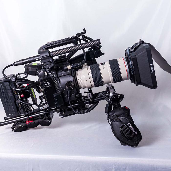 Canon C200 with 70-200mm lens, MKH-416 microphone, shoulder rig, matte ...