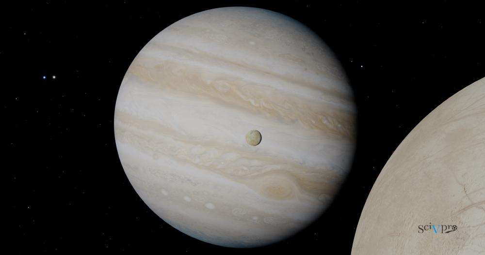 5 - Illustration of Jupiter with moon orbiting around