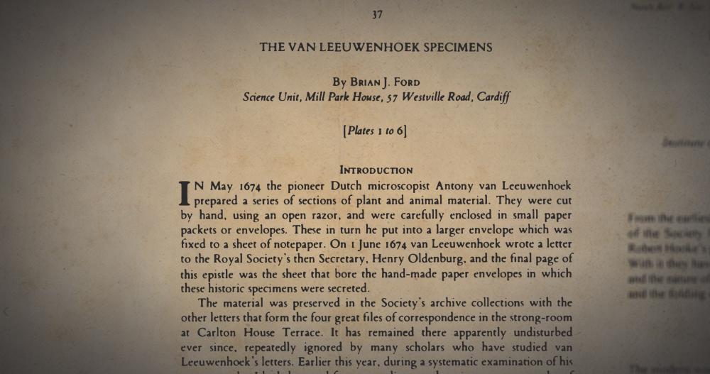 7 - An article by Brain J Ford on the Leeuwenhoek microscope