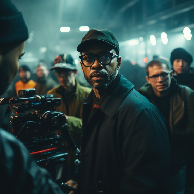 Lights, camera, action – A vibrant scene illustrating the production phase, where creativity comes alive and stories are crafted through the lens.